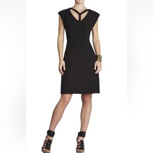 BCBGMAXAZRIA BLACK KATRYN SLEEVELESS A-LINE DRESS size 6